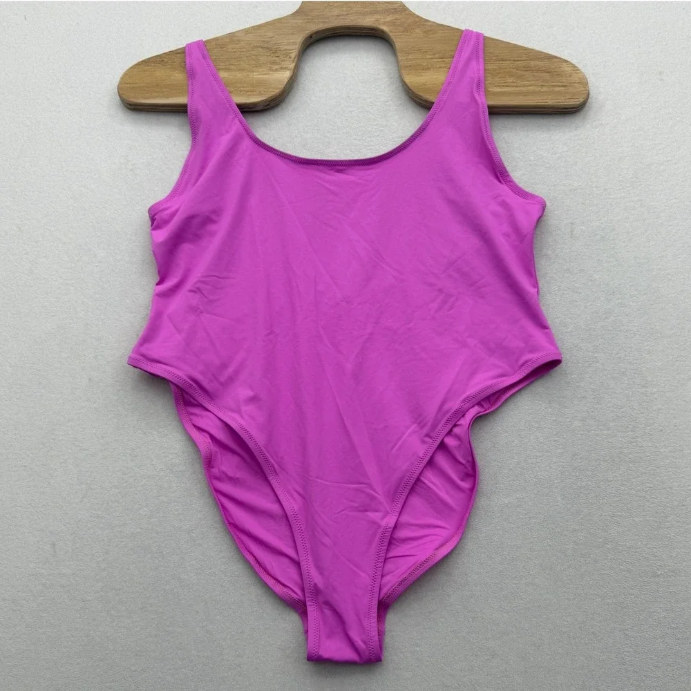 SKIMS Recycled Swim Scoop Neck Onepiece Women 4X Neon Orchid SW-SNO-0044